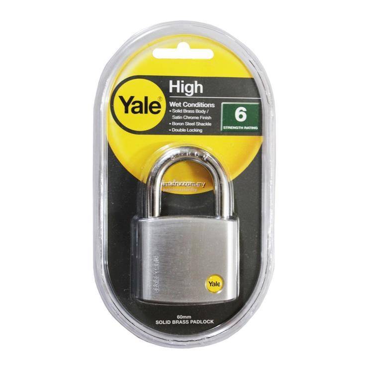 60mm Silver Series Outdoor Brass / Satin Padlock (Baron) Yale Y120/60/135/1